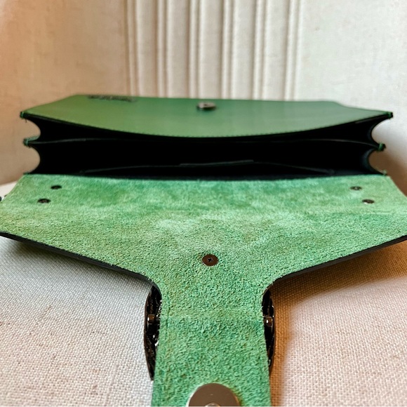 Marina Galanti Leather Horseshoe Hardware Flap Over Crossbody Bag. - Picture 7 of 11